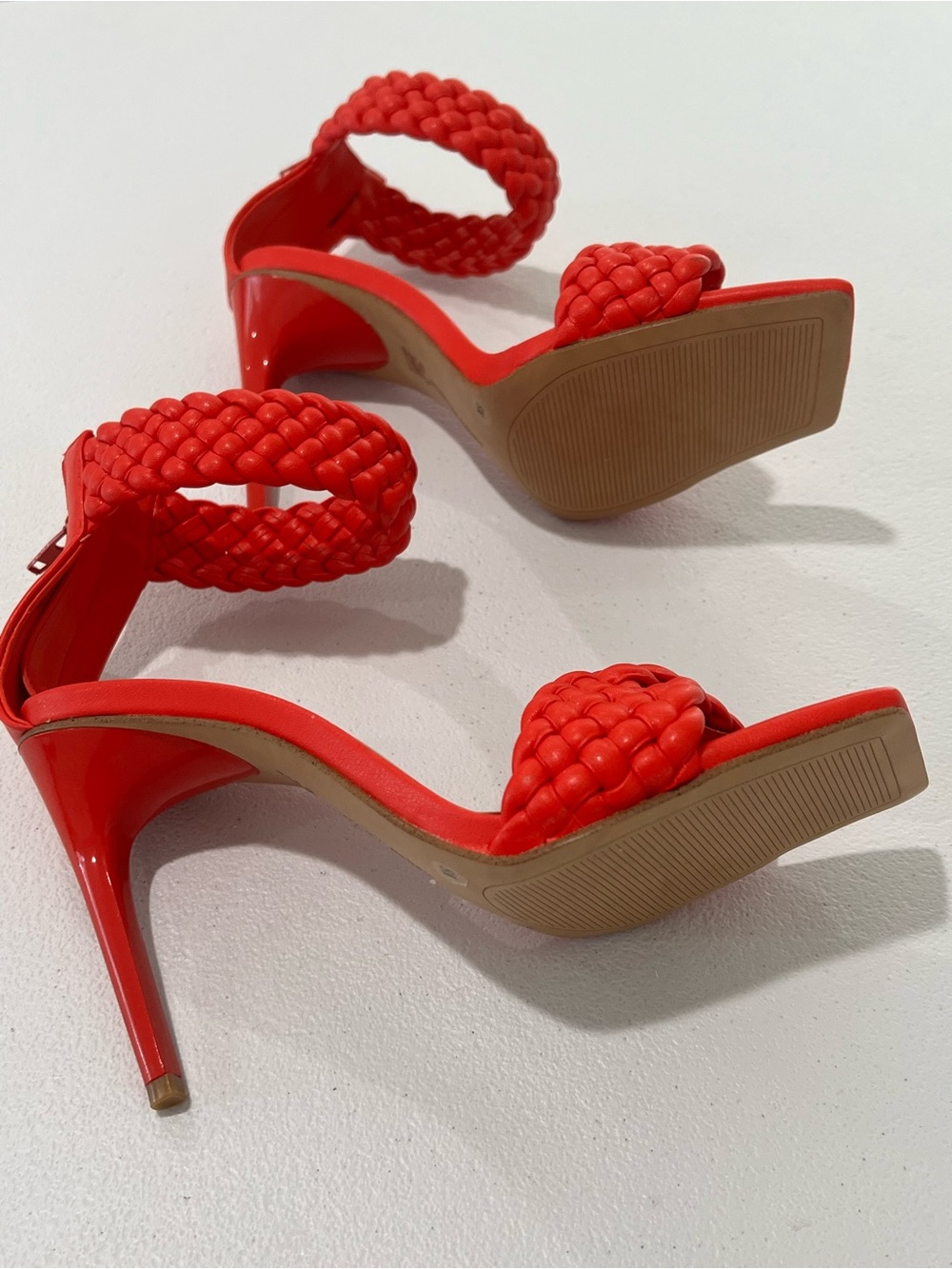 INC International Concepts Red orange Braided Strap High Heel Sandals 8 M - Picture 8 of 12